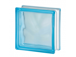 Цветной стеклоблок Волна 1919/8 Wave Azur Цветной стеклоблок Волна 1919/8 Wave Azur