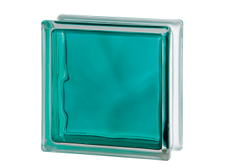 Стеклоблок цветной Brilly 1919/8 Wave Turquoise Стеклоблок цветной Brilly 1919/8 Wave Turquoise
