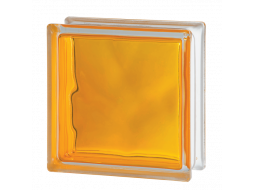 Стеклоблок цветной  Brilly 1919/8 Wave Yellow Стеклоблок цветной  Brilly 1919/8 Wave Yellow