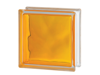 Стеклоблок цветной  Brilly 1919/8 Wave Yellow Стеклоблок цветной  Brilly 1919/8 Wave Yellow
