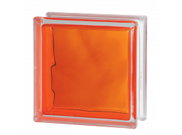 Стеклоблок цветной Brilly 1919/8 Wave Orange Стеклоблок цветной Brilly 1919/8 Wave Orange