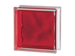 Стеклоблок цветной Brilly 1919/8 Wave Red Стеклоблок цветной Brilly 1919/8 Wave Red