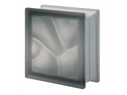 Матовый стеклоблок цветной серый волна Q19O