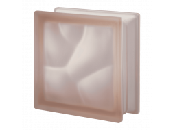 Матовый стеклоблок цветной розовый волна Q19O