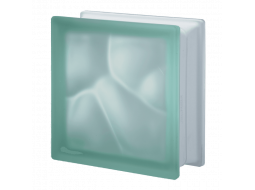 Матовый стеклоблок цветной зеленый волна Q19O