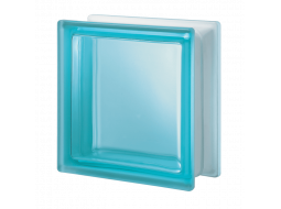 Матовый стеклоблок  аквамарин "Гладкий" Q19T