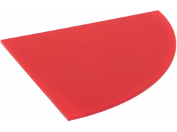 Полиця скляна червона радіусна